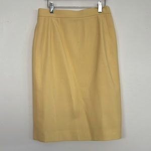 Jeanne Lanvin Yellow Wool Pencil Skirt